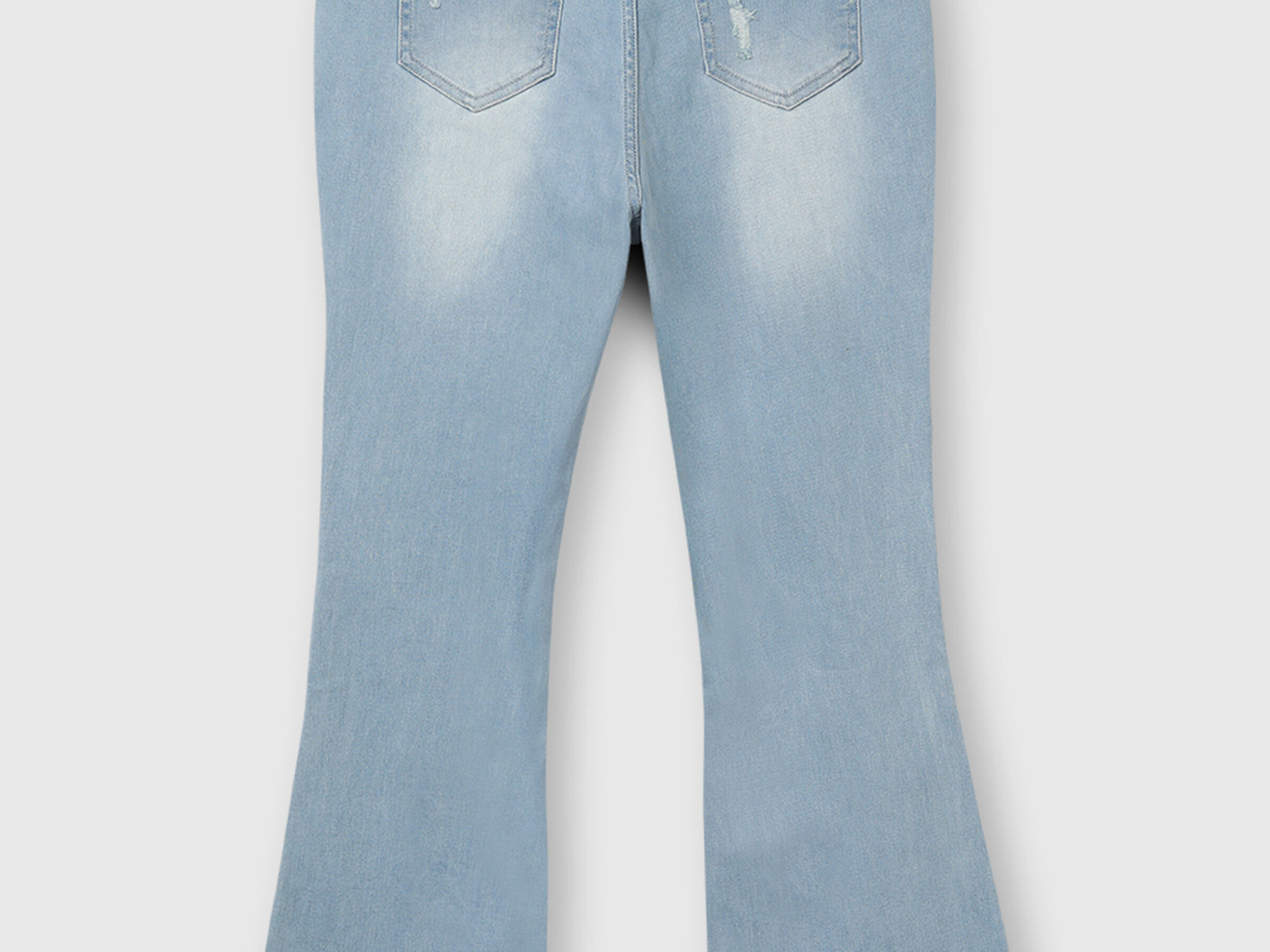Cotton Jeans with Cropped Boot Cut and Damage image number 7